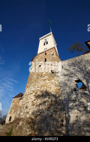 Le château de Ljubljana sur la colline du château, Ljubljana, Slovénie Banque D'Images