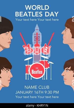 Les Beatles sujets Illustration de Vecteur