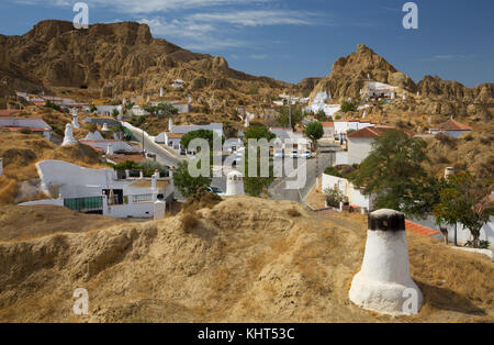 Des habitations troglodytiques souterraines à Guadix, Espagne du Sud Banque D'Images