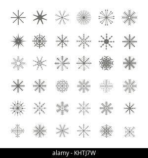 Ensemble flocon de Noël Illustration de Vecteur