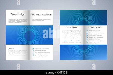 Bi-fold brochure d'entreprise modèle, vector illustration Illustration de Vecteur