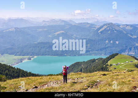 Femme d'un séjour en montagne Banque D'Images