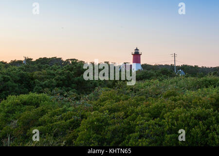 Nauset lighthouse au coucher du soleil Banque D'Images