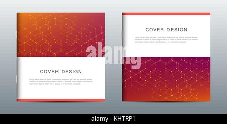 Modèle de brochure carré hexagonal avec arrière-plan. La médecine, la science et la technologie, concept illustration vectorielle. Illustration de Vecteur