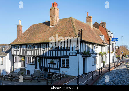 12th Century The Lamb Inn, High Street, Old Town, Eastbourne, East Sussex, Angleterre, Royaume-Uni Banque D'Images