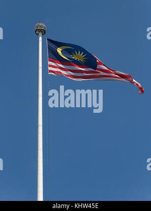 Vues générales de la Malaisie drapeau géant à l'dataran merdeka à Kuala Lumpur, Malaisie, le 28 mai 2017. Banque D'Images