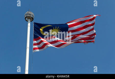 Vues générales de la Malaisie drapeau géant à l'dataran merdeka à Kuala Lumpur, Malaisie, le 28 mai 2017. Banque D'Images