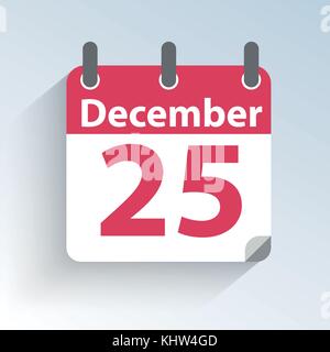 Plat simple et moderne. vector illustration des icônes du calendrier avec la date 25 décembre Noël. d'affaires libre de droit pour site web, présentation, appli Illustration de Vecteur