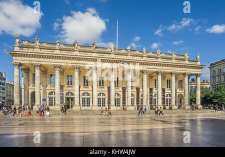 France, département de la Gironde, Bordeaux, Place de la Comédie, vue sur le Grand Théâtre de Bordeaux Banque D'Images