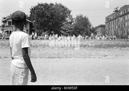 Photographie prise durant la période de mars à Little Rock pour protester contre l'admission de la 'Little Rock Nine' à Central High School. En date du 20e siècle Banque D'Images