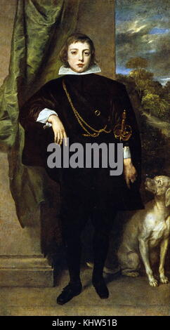Portrait d'un jeune prince Rupert du Rhin (1619-1682) un soldat allemand, l'amiral, scientifique, sportif, gouverneur colonial et artiste amateur. Peint par Antoine van Dyck (1599-1641) un artiste peintre de la cour et en Angleterre. En date du 17e siècle Banque D'Images