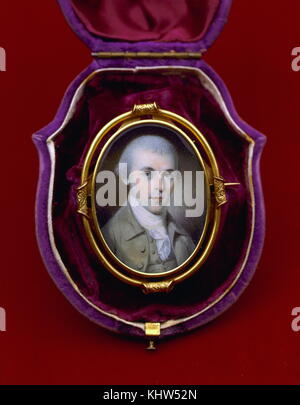 Portrait miniature de James Madison (1751-1836) un homme d'État américain, père fondateur et 4e président des États-Unis. En date du 18e siècle Banque D'Images