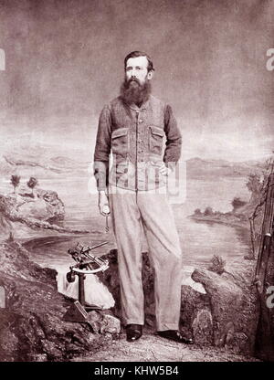 Portrait photographique de John Hanning Speke (1827-1864) officier dans l'armée indienne britannique qui a fait trois expéditions d'exploration de l'Afrique. En date du 19e siècle Banque D'Images