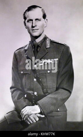 Portrait photographique de Prince Philip, duc d'Édimbourg (1921-) mari et consort de la reine Elizabeth II (1926-). En date du 20e siècle Banque D'Images