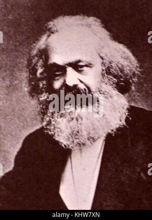 Portrait photographique de Karl Marx (1818-1883) Un-prussien né philosophe, économiste, théoricien politique, sociologue, journaliste et socialiste révolutionnaire. En date du 19e siècle Banque D'Images
