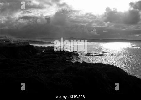 Godrevy bay cornwall novembre 2017 - une vue sur la plage de godrevy célèbre pour son surf Banque D'Images