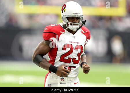 Houston, Texas, USA. 19 Nov, 2017. Arizona Cardinals running back Adrian Peterson (23) avant un match de saison régulière de la NFL entre les Houston Texans et les Arizona Cardinals à NRG Stadium à Houston, TX, le 19 novembre 2017. Crédit : Erik Williams/ZUMA/Alamy Fil Live News Banque D'Images