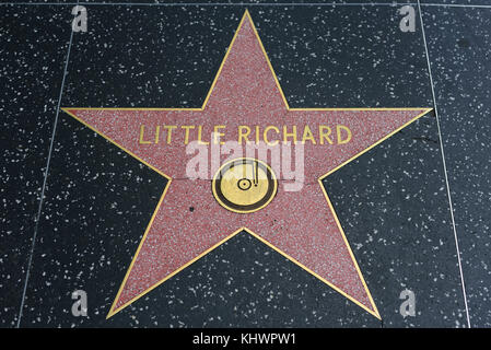 HOLLYWOOD, CA - 06 DÉCEMBRE : l'étoile de Little Richard sur le Hollywood Walk of Fame à Hollywood, Californie, le 6 décembre 2016. Banque D'Images