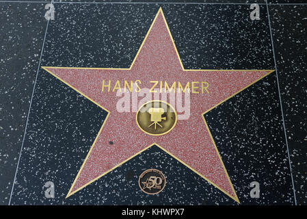 HOLLYWOOD, CA - DÉCEMBRE 06 : la star de Hans Zimmer sur le Hollywood Walk of Fame à Hollywood, Californie, le 6 décembre 2016. Banque D'Images