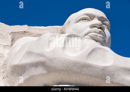 Close-up de Martin Luther King Jr., visage, MLK Memorial Memorial Martin Luther King, par Lei Yixin, Washington, D.C., États-Unis d'Amérique, USA. Banque D'Images