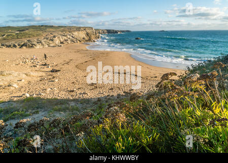 Plage de Quiberon en Bretagne, en France, en automne Banque D'Images