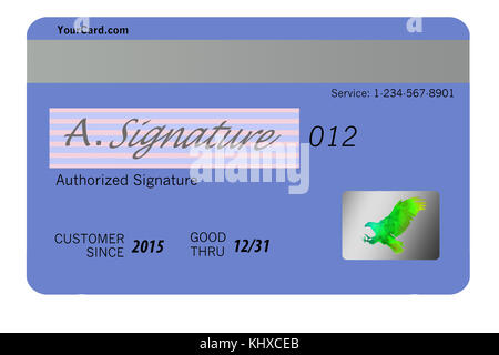 Voici le recto et le verso d'une carte de crédit montrant les fonctions de sécurité. Banque D'Images