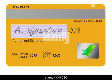 Voici le recto et le verso d'une carte de crédit montrant les fonctions de sécurité. Banque D'Images