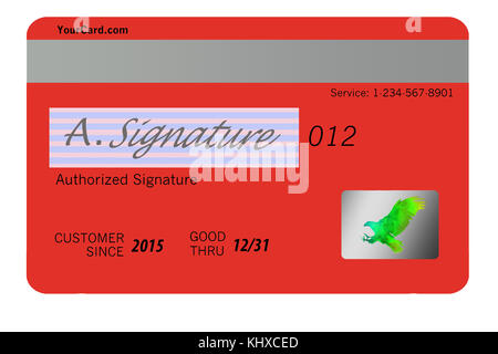 Voici le recto et le verso d'une carte de crédit montrant les fonctions de sécurité. Banque D'Images