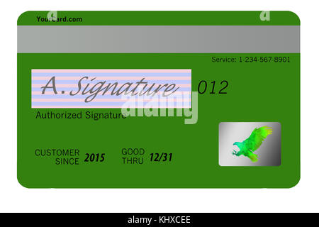 Voici le recto et le verso d'une carte de crédit montrant les fonctions de sécurité. Banque D'Images