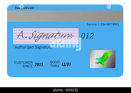 Voici le recto et le verso d'une carte de crédit montrant les fonctions de sécurité. Banque D'Images