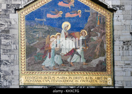 L'église de la visitation, dans l'ancien village de Ein Karem, à Jérusalem, Israël Banque D'Images