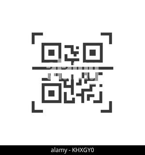 Qr code - icône simple isolée de conception en ligne Illustration de Vecteur