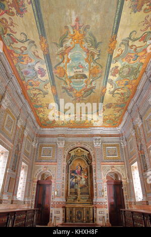 Lisbonne, Portugal - 5 novembre, 2017 : São Vicente de Fora Eglise dans le quartier Alfama, la sacristie avec plafond peint Banque D'Images