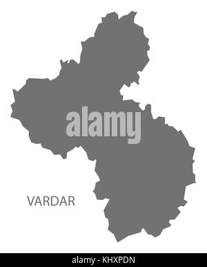 Carte de macédoine du Vardar gris illustration forme silhouette Illustration de Vecteur