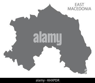 Carte de la Macédoine La Macédoine est gris illustration forme silhouette Illustration de Vecteur