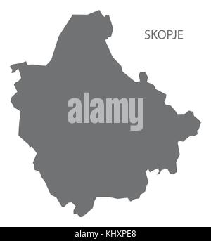 Carte de Skopje macédoine gris illustration forme silhouette Illustration de Vecteur