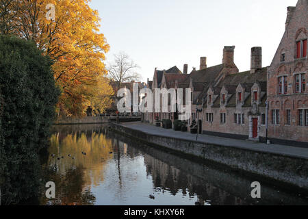 De canal Groenerei à Bruges Belgique Banque D'Images