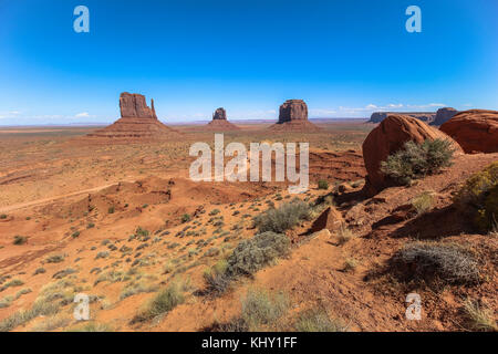 Monument Valley, vue sur le paysage pittoresque Banque D'Images