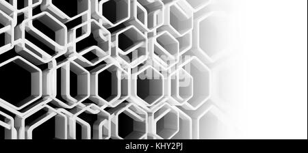 Abstract background honeycomb avec copie espace salon, rendu 3d illustration Banque D'Images