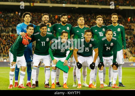 Bruxelles, Belgique. 10 novembre 2017. Équipe mexicaine équipe line-up (MEX) Football/Football : match amical international entre la Belgique 3-3 Mexique au stade King Baudouin à Bruxelles, Belgique . Crédit : Mutsu Kawamori/AFLO/Alamy Live News Banque D'Images