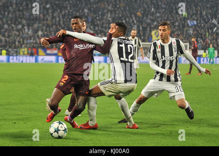 Turin, Italie. 22 nov, 2017. nélson semedo (FC Barcelone) lors de la Ligue des champions, match de football entre la Juventus et Barcelone au stade Allianz le 22 novembre 2017 à Turin, Italie. crédit : fabio annemasse/Alamy live news Banque D'Images