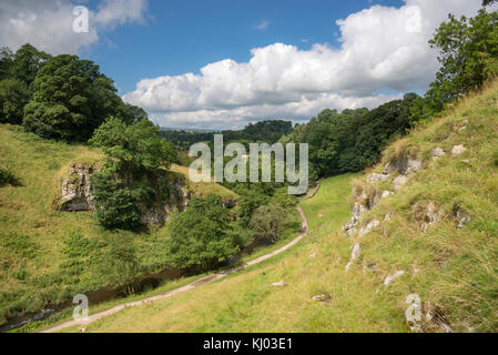 Journée d'été à Beresford Dale près de Hartington dans le Peak District National Park, Angleterre. Banque D'Images