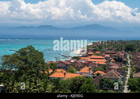 Jungut batu beach bali avec en arrière-plan, Nusa Lembongan, Indonésie Banque D'Images