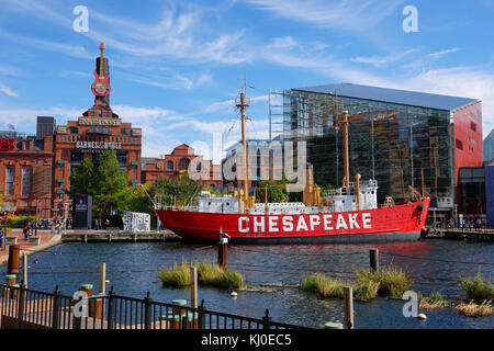 Usa Baltimore Maryland md inner harbour city waterfront jour aquarium lège chesapeake d'été Banque D'Images
