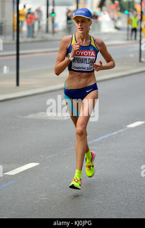 Darya Mykhaylova, Ukraine, 2017 Championnat du monde de l'IAAF de marathon, Londres, Royaume-Uni Banque D'Images