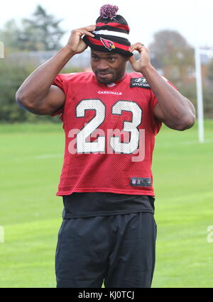 NFL Arizona Cardinals Conférence de presse et pratique au London Irish RFC, Hazlewood Centre, Sunbury, Londres avec : Adrian Peterson où : Londres, Royaume-Uni quand : 20 Oct 2017 crédit : WENN.com Banque D'Images