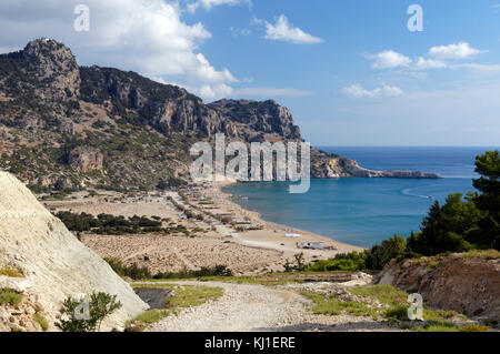 Près de la plage de Tsambika Archangelos, Rhodes, Dodécanèse, Grèce. Banque D'Images