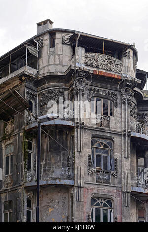 Vieux bâtiment abandonné à Istanbul Banque D'Images