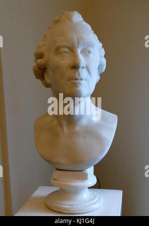 Buste du Comte de Buffon, par Jean-Antoine Houdon, 1782, marbre. Georges-Louis Leclerc, Comte de Buffon (1707-1788), naturaliste français Banque D'Images