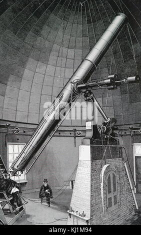 Gravure représentant l'intérieur de l'Observatoire Naval des États-Unis, Washington, l'un des plus anciens organismes scientifiques aux États-Unis, avec une première mission de produire le positionnement, de navigation et de synchronisation pour la marine des États-Unis et le département américain de défense. En date du 19e siècle Banque D'Images